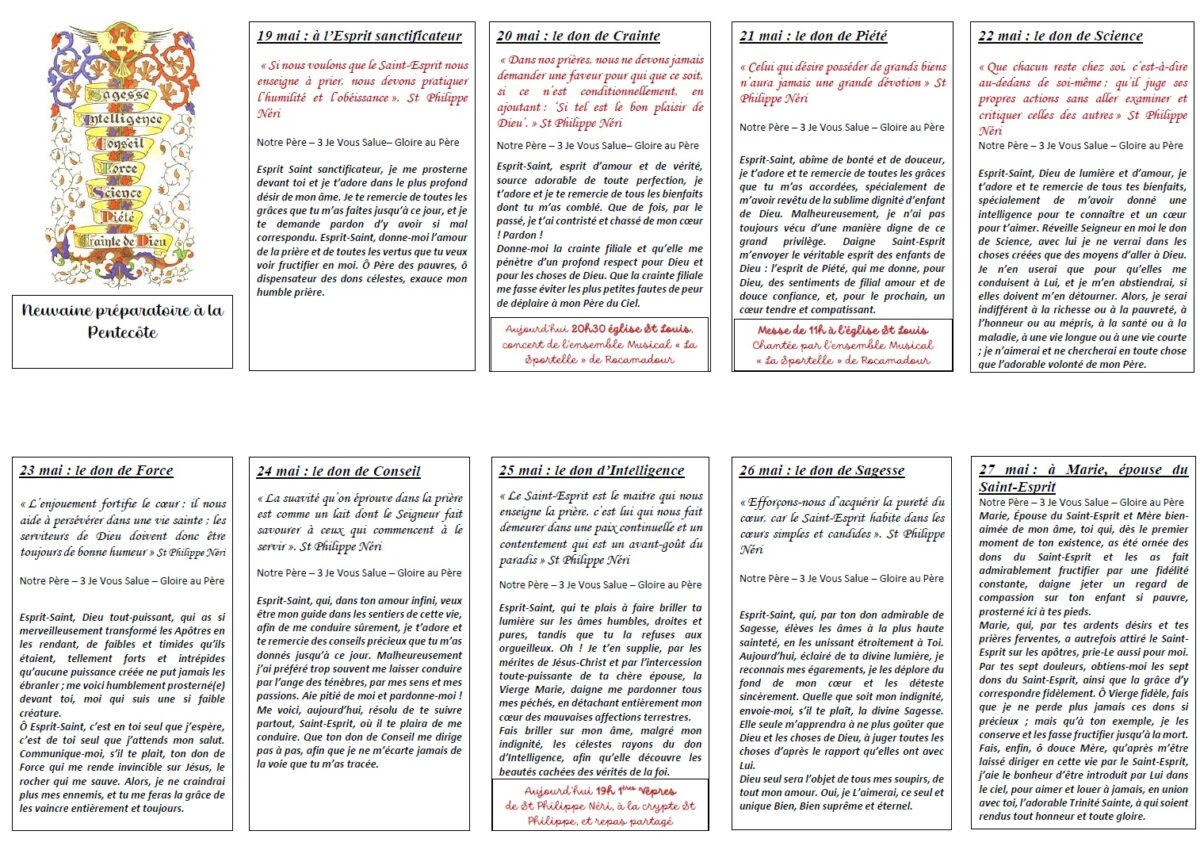 Neuvaine à l’Esprit Saint Paroisses de Lorient